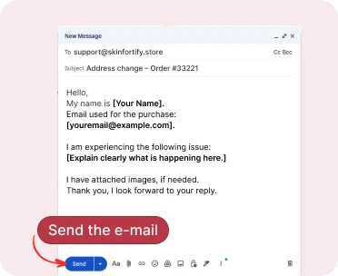 Screenshot showing send button